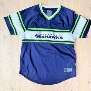 Seattle Seahawks Blue and Green Cheerleader style Jersey pullover size L